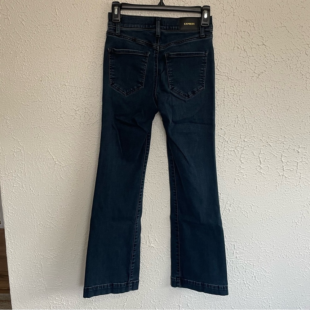 Express Mid Rise Boot Cut Jeans 0S - Picture 3 of 6
